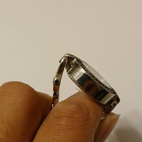 Vintage Cote d'Azur Silver Tone Mother of Pearl Dial Quartz Ladies Watch Sz. 7" - Picture 16 of 16